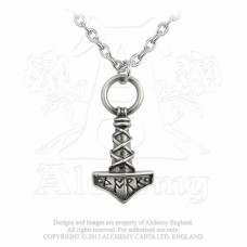 Thor's Hammer Amulet Hängsmycke från Alchemy England - Torshammare med runor