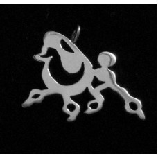 Pudel Travande Stor i Kontur Hänge nr n16170