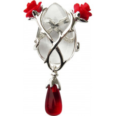 Rose and Thorn Pendant for Perfect Love and Partnership by Anne Stokes - Roses with Crystal