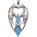 Double Dragon Pendant for Second Sight and Psychic Protection by Anne Stokes - Dragon with Crystal