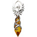 Phoenix Flame Pendant for Renewed Energy and Confidence by Anne Stokes - Phoenix with Crystal