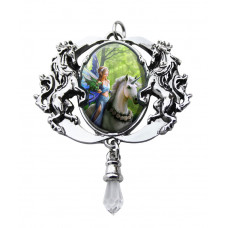 Realm of Enchantment Hängsmycke av Anne Stokes - Älva med Enhörning och Drake Kamé