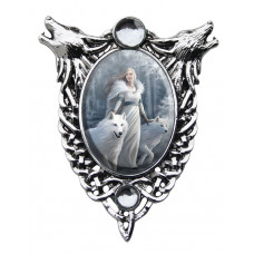 Winter Guardians Hängsmycke av Anne Stokes - Flicka med Vargar i Snö Kamé