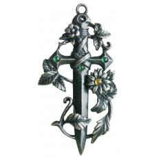 Sword in the Green Hängsmycke för Magiskt Beskydd - Svärd med Blommor och Blad
