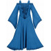 Aisling Maxi Tall Medieval Dress size L in Blue Divine