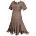 Callie Midi Klänning stl L i Choklad