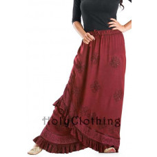 Olivia Maxi Kjol stl 2XL/3XL i Burgund