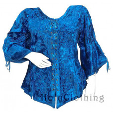 Ariel Medieval Top size 2X in Sapphire Blue