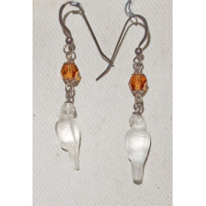 Papegoja i Kristall Örhängen