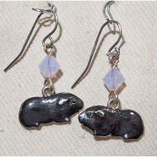 Guinea Pig Black Earrings No. e12472