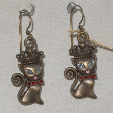 Katt med Krona Örhängen nr e13019