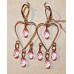 Heart with Pink Drops Earrings No. e14050