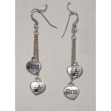 Musik Noter i Hjärtan Örhängen nr e14056