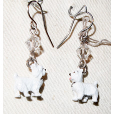 West Highland White Terrier 3-D Handpainted Earrings No. e16200 