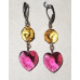 Crystal Heart in Fuchsia Earrings No. e17007