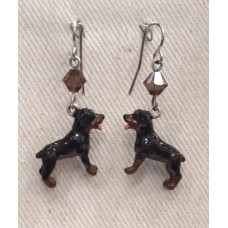 Rottweiler Handpainted Earrings 