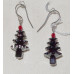 Christmas Tree of Black Crystal Pearls Earrings No. e18160