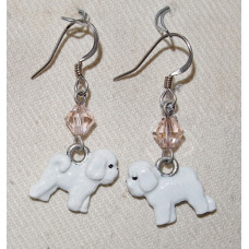 Bichon Frisé Handmålade Örhängen nr e20061