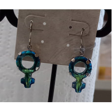 Feminin Kristall i Blått Örhängen nr e21001 - Venussymbol