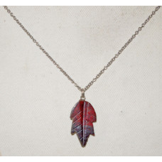 Löv i Röd Jaspis Halsband nr n07098