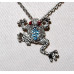 Frog with rhinestones on the back and as eyes Necklace No. n11171