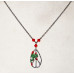 Frog Green Rain Forrest Frog on Peace Sign Necklace No. n12236