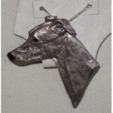 Greyhound Huvud handmålat Hänge nr n13075