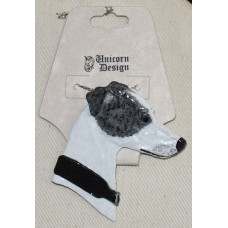 Greyhound Huvud handmålat Hänge nr n13166