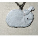 Angora Rabbit Handpainted Pendant and Chain No. n14045