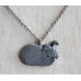 Angora Rabbit Handpainted Pendant and Chain No. n14046