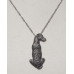 Scottish Deerhound Sitting from behind Handpainted Necklace No. n16103