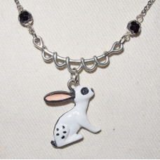 Kanin 3-D Engelsk Scheck Hänge med Kedja nr n16544