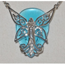 Poesy Pendant for Optimism and Happiness by Anne Stokes - Fairy with Crystal