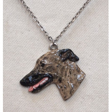 Greyhound Huvud handmålat Hängsmycke nr n17108