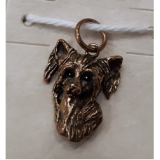 Chinese Crested Dog Hänge nr n17201 i Brons