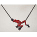 Frog Red and Black Poison Dart Cordhugger Necklace No. n18016
