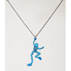 Groda Blå Pilgiftsgroda hängande på kedja nr n18055