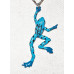 Frog Blue Poison Dart hanging on a chain Necklace No. n18055