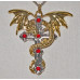Crux Dragana Pendant for Confidence and Strong Protection by Anne Stokes - Dragon with Cross