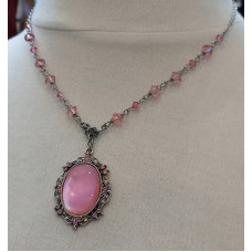 Pink Shell with Crystal Necklace No. n21001