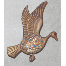 Goose with Glass Opal Brooch No. b06074
