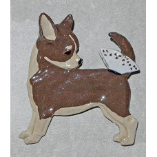 Chihuahua Smooth Brooch No. b17015 - With Butterfly on Tail