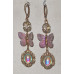 Butterflies with Shimmering Wings Hand Painted Jewelery Set No. s06024