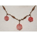 Flowers in Cherry Quartz  Jewellery Set No. s06078