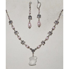 Kaniner med Ljusrosa Pärlor Smyckeset nr s10021