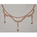 Drops in Pink Crystal with Golden Bows and Pink Bicone Crystals Jewelery Set No. s11003