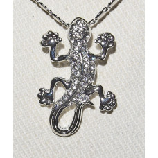 Lizard Jewelery Set No. s19005 - Glittering Lizards in Silver
